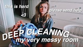 deep cleaning my room for the first time in months [upl. by Ahsiemal]