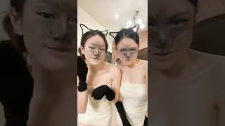 We are siamese if you please 🐈‍⬛🐈‍⬛ siamesecat halloween twins [upl. by Atima]