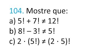 QUESTÃO 104  Operação Com Fatorial [upl. by Innob]