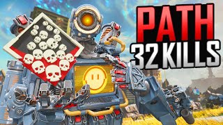 INSANE Pathfinder 32 KILLS and 7400 Damage Apex Legends Gameplay [upl. by Gnod]