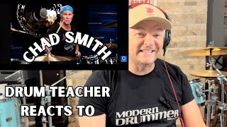 Drum Teacher Reacts To Chad Smith On Drumeo Hearing And Playing “The Kill By 30 Seconds To Mars” [upl. by Ynattib]