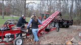 604 New Firewood Splitting Record for us One Full Cord in Record Time [upl. by Atikehs248]