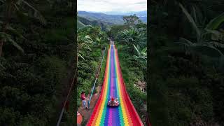 A thrilling slide from the La Mano del Gigante viewpoint in the Huila department Colombia climbin [upl. by Selimah]