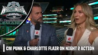 WrestleMania XL Night 2 REACTION 👏 CM Punk and Charlotte Flair on ALL the ACTION 👀  WWE on ESPN [upl. by Akined355]