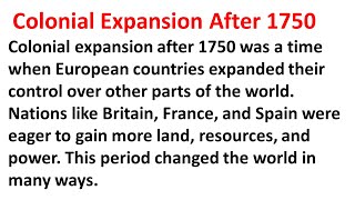 colonial expansion after 1750 essay  colonial expansion after 1750 essay pdf [upl. by Otto]