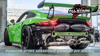 Porsche GT3 RS 911 9912 Akrapovic SlipOn Titanium Exhaust DIY INSTALL [upl. by Andonis]