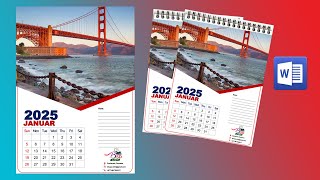 Create a Calendar Design in Microsoft Word  2025 Calendar Design [upl. by Ansilme]