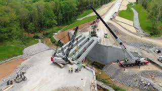 Lanesville Connector Road Phase 2B  Bulb Tees Placement 42924 [upl. by Michaelina]