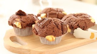 クリームチーズ＆チョコマフィンの作り方 ラッピングありCream Cheese Chocolate Muffin｜HidaMari Cooking [upl. by Schuh]