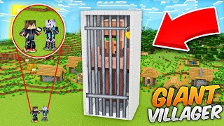 WE PUT A GIANT VILLAGER IN A HUGE PRISON IN MINECRAFT [upl. by Yeltsew]