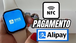 TESTEI NFC DE PAGAMENTO ALIPAY E TAGS NFC NO SMARTWATCH IW9 RDFIT [upl. by Aicitel120]