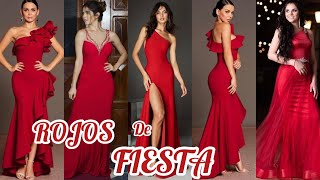 MODA Y TENDENCIAS ✨♥️VESTIDOS ROJOS ELEGANTESCOMO VESTIR EN FIESTA ELEGANTE♥️ [upl. by Beisel]