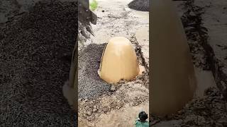 satisfying backhoe excavator excavating excavation stone marble backfilling construction [upl. by Anaujait]