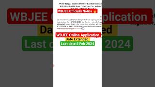 📌Wbjee Application form 2024 🥺Extended last date 5 feb wbjee wbjeelastdateformapply wbjee jee [upl. by Hibbitts]