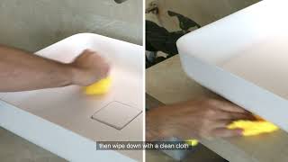 Bagnodesign Tutorial Cleaning Bagnoquartz and Bagnotech Products [upl. by Nwahsad]