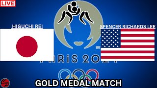 2024 PARIS OLYMPICS JAPAN HIGUCHI REI VS USA SPENCER RICHARDS LEE MENS WRESLING GOLD LIVE GAME CAST [upl. by Attalanta]