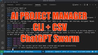 AI Agent Project Manager CLI  CSV ChatGPT Swarm [upl. by Cheng]