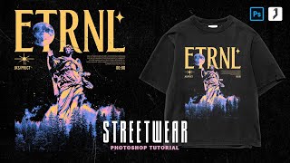 DESIGN FOR STREETWEAR TSHIRT  PHOTOSHOP TUTORIAL [upl. by Grobe]