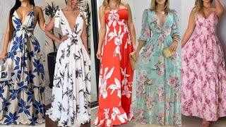 HERMOSOS VESTIDOS ESTAMPADOS PARA PRIMAVERA VERANO 2024 [upl. by Pheni]