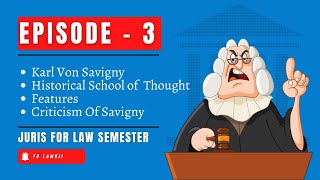 Karl Von Savigny  Historical School of Thought  Features Criticism Of Savigny fg lawkit [upl. by Lavena]