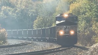 NS 4317 AC44C6M leads an NS Coal train through Duncannon Pa 10282023 [upl. by Hesketh448]