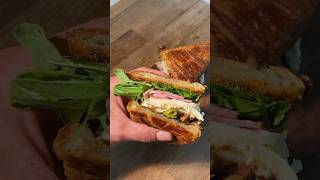 Delicious Smashed Croissant Sandwich Breakfast recipe croissant ideas [upl. by Aryhs902]