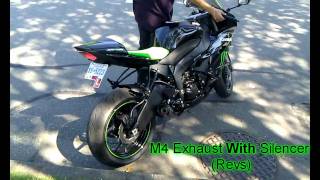 2009 ZX6R M4 GP Exhaust  Silencer VS No Silencer Comparison [upl. by Yeslrahc]