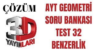 ÇÖZÜM 3D AYT GEOMETRİ SORU BANKASI TEST32 BENZERLİK [upl. by Gerri233]