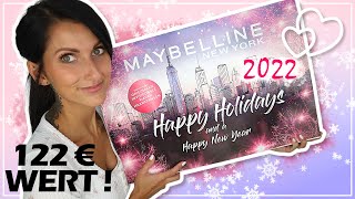 122€ WERT MAYBELLINE ADVENTSKALENDER 2022 NEW YORK WONDERLAND  UNBOXING  Frühlingsrolina [upl. by Zetnwahs]