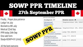 🇨🇦27th September latest SOWP PPR TIMELINESOWPspouse open work permit canada ppr timelinesowpppr [upl. by Sam231]