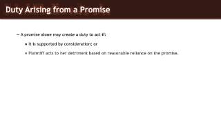 Torts lecture Duty Arising from a Promise Undertaking or Relationship  quimbeecom [upl. by Enilesor]