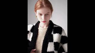 Elevate the Classic FIBFLXs Checkered Collarless 100 Wool Coatigan [upl. by Joed]