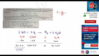 EJERCICIO 01  EQUILIBRIO QUIMICO  SIMULACRO PRACTICO  INGRESO A MEDICINA UNC [upl. by Zetra]