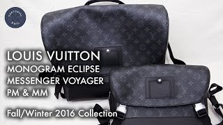 Louis Vuitton Monogram Eclipse Messenger Voyager PM amp MM Unboxing [upl. by Taka]