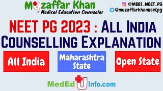 NEET PG 2023 Counselling Explanation  All India  Open State  Maharshtra State [upl. by Bainbrudge]