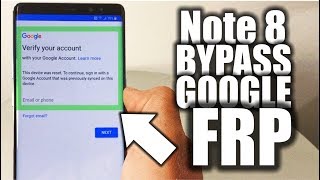 NO PC  Unlock Google Account FRP Bypass  Samsung Galaxy Note 8 [upl. by Kleeman]