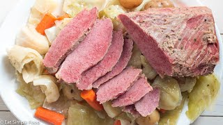 Easy Crockpot Corned beef and Cabbage Recipe  Eat Simple Food [upl. by Reinald]