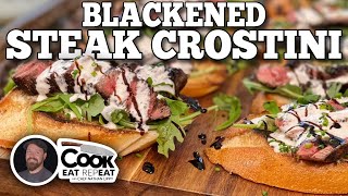 How to Make Delicious Blackened Steak Crostinis on a Blackstone Griddle [upl. by Dahl]