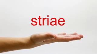 How to Pronounce striae  American English [upl. by Tichonn]