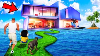 SHINCHAN AND FRANKLIN BUYING THE LUXURIOUS WATER MANSION IN SEA GTA 5 [upl. by Lerej]