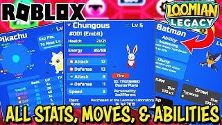 All Loomian Legacy Starter Abilities Moves Stats and Training Roblox [upl. by Marnia501]