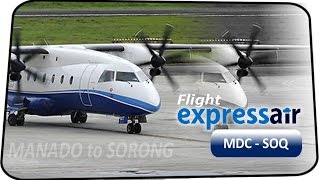 Flight Express Air Dornier 328  Manado to Sorong [upl. by Aitnic]