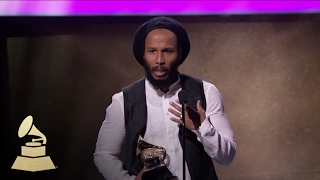 Ziggy Marley Wins for Best Reggae Album  Acceptance Speech  59th GRAMMYs [upl. by Acinnod]