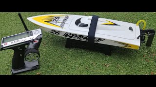 RC Speedboat Joysway Rocket V2 3S Upgraded 3500kv Motor 60A ESC Ripping on the River [upl. by Sergeant581]