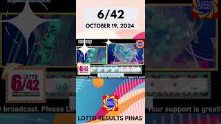 Lotto Result OCTOBER 19 2024 9PM Draw  642 Lotto shorts [upl. by Mackenie]