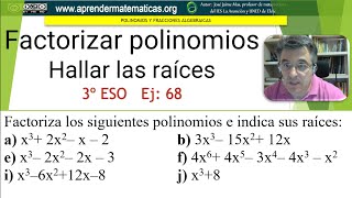 Factorizar polinomios de tercer grado o más 4 ESO 02 053 José Jaime Mas [upl. by Ragas]