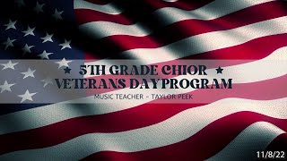 Harlan Community 5th Grade Choir  Veterans Day Program  11822 [upl. by Alabaster481]