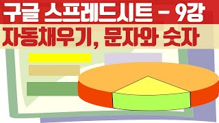 무료 구글 스프레드시트 기초 완벽 정복 9  문자 를 사용자 숫자 로 변경후 계산하고 채우기핸들 도 엑셀과 동일하게 사용하기 [upl. by Auqinehs]