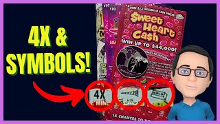 4X amp Symbols💥Sweet Heart 2024 Mega Millionaire Kentucky Lottery Tickets💥Chasing Big Winners [upl. by Nnairrehs79]