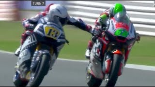 Video Extra Rider pulls rivals brake at 130 mph [upl. by Lois]